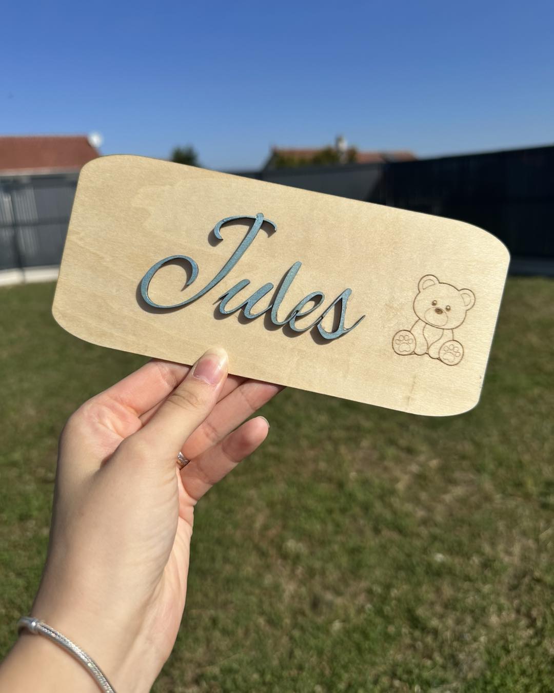 Plaque en bois pour porte