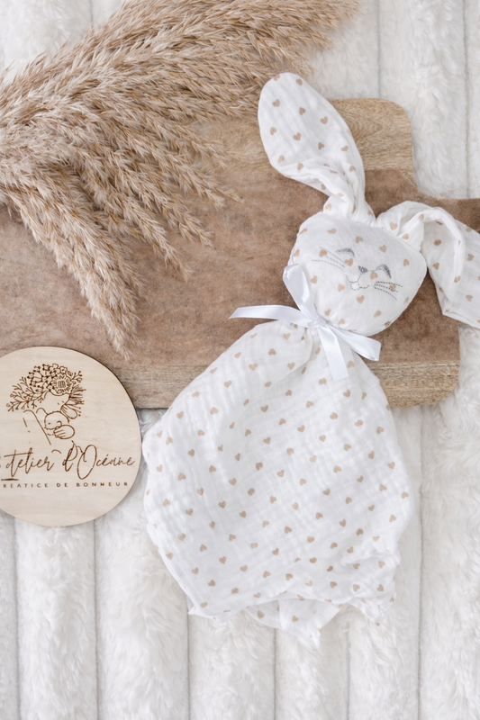 ♡ Doudou lapin cœur ♡