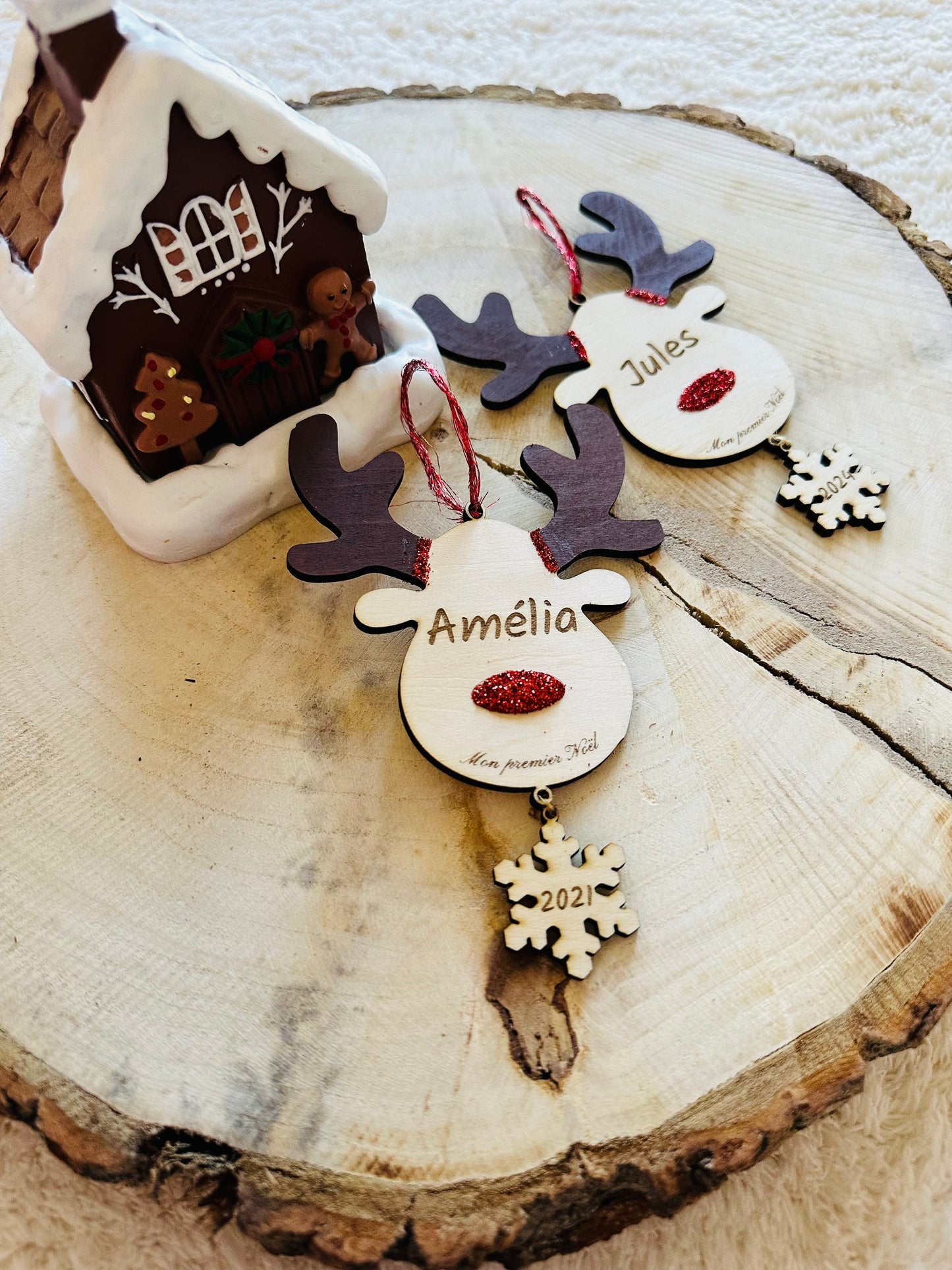 Décoration de Noël personnalisée – Renne en bois