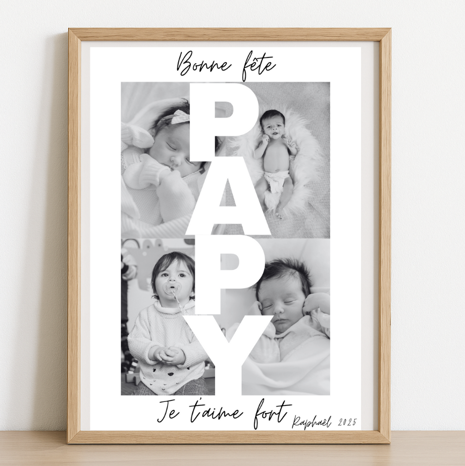 Affiche personnalisée Fête des Papy – Cadeau unique et rempli d’amour