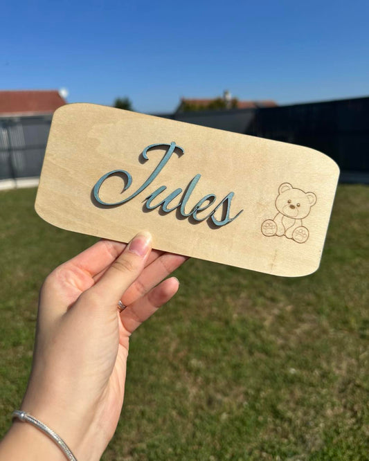 Plaque en bois pour porte