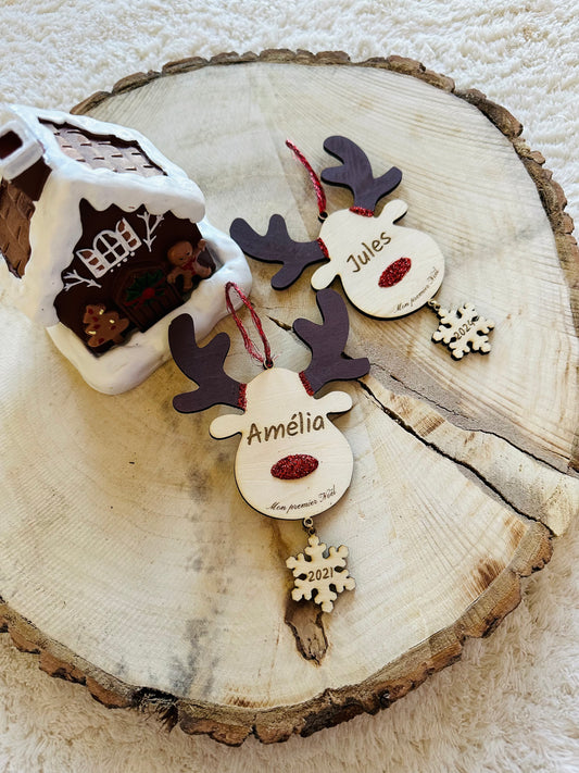 Décoration de Noël personnalisée – Renne en bois