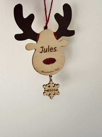 Décoration de Noël personnalisée – Renne en bois