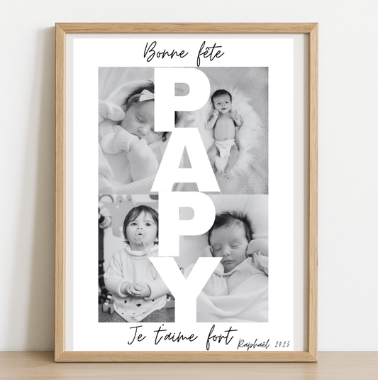 Affiche personnalisée Fête des Papy – Cadeau unique et rempli d’amour